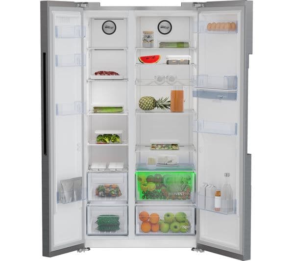 BEKO Pro HarvestFresh ASD2342VPS American-Style Fridge Freezer - Stainless Steel - Image 6