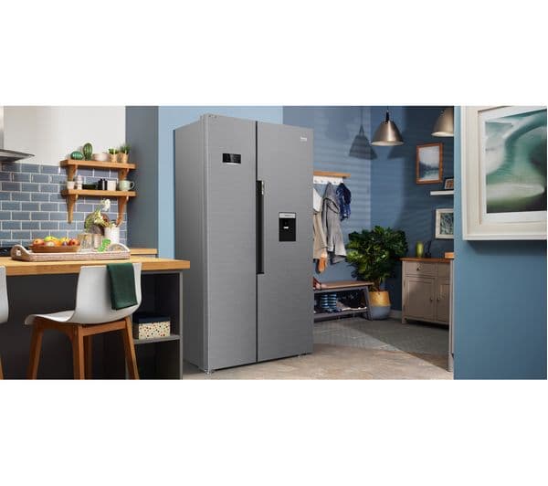BEKO Pro HarvestFresh ASD2342VPS American-Style Fridge Freezer - Stainless Steel - Image 4