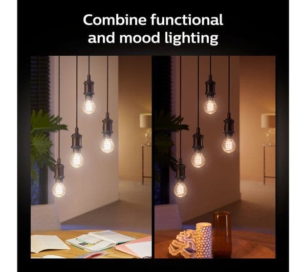 PHILIPS HUE White Ambiance Filament Smart LED Bulb - A60, E27, 550 Lumen - Image 3