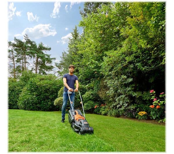 BLACK + DECKER BEMW351-GB Corded Rotary Lawn Mower - Black & Orange - Image 2