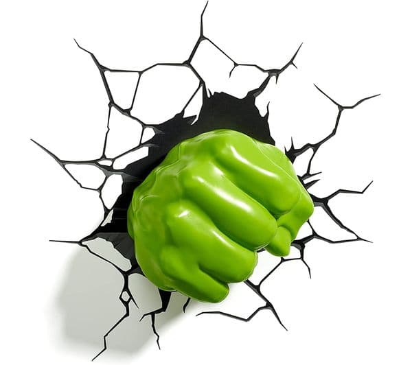 3D LIGHT FX Marvel Hulk Fist Wall Light - Green & Black - Image 1