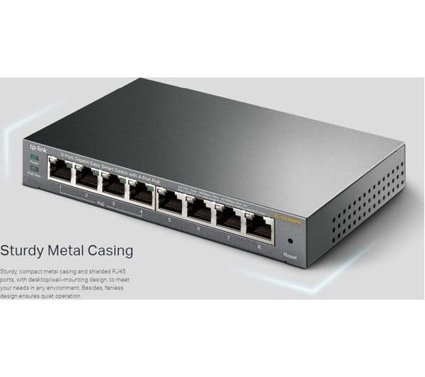 TP-Link TL-SG108PE Network Switch Gun Metal Grey - Image 4