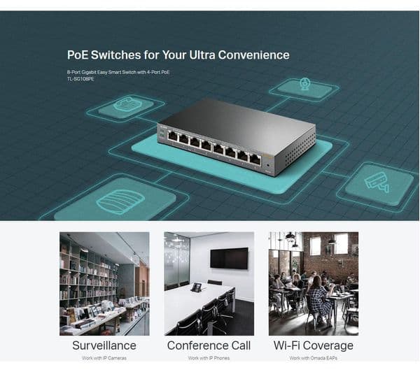 TP-Link TL-SG108PE Network Switch Gun Metal Grey - Image 5