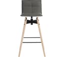 TEKNIK Spin 6977GREY Fabric & Metal Bar Stool Chair - Grey & Light Wood thumbnail 5