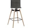TEKNIK Spin 6977GREY Fabric & Metal Bar Stool Chair - Grey & Light Wood thumbnail 6