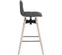 TEKNIK Spin 6977GREY Fabric & Metal Bar Stool Chair - Grey & Light Wood thumbnail 7