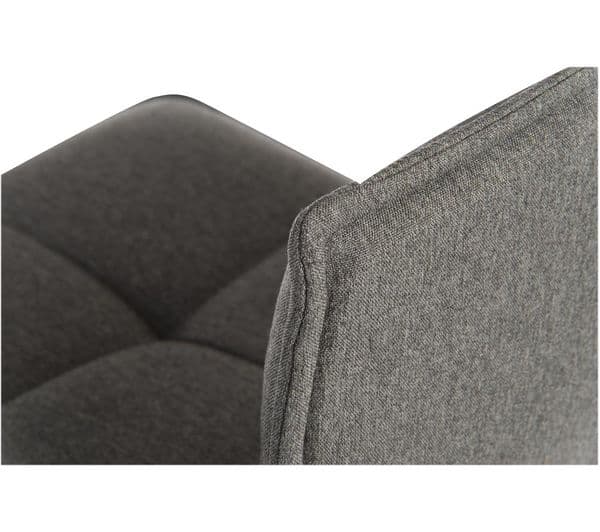 TEKNIK Spin 6977GREY Fabric & Metal Bar Stool Chair - Grey & Light Wood - Image 2