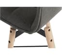 TEKNIK Spin 6977GREY Fabric & Metal Bar Stool Chair - Grey & Light Wood thumbnail 3