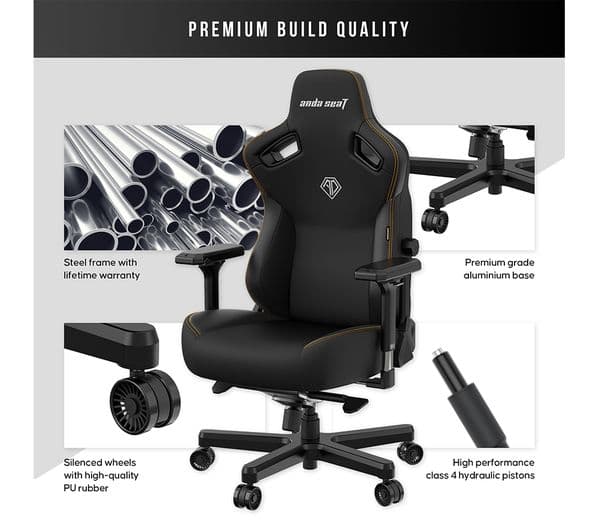 ANDASEAT Kaiser 3 Series Premium Gaming Chair - Elegant Black - Image 7