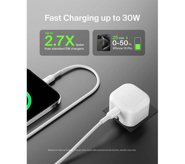 Belkin 30W USB-C Charger White - Image 5