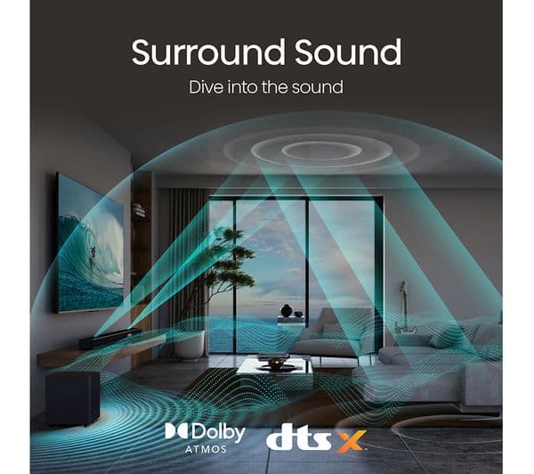 Hisense AX5125H 5.1.2 Wireless Sound Bar with Dolby Atmos DTS Virtual X - Black - Image 7