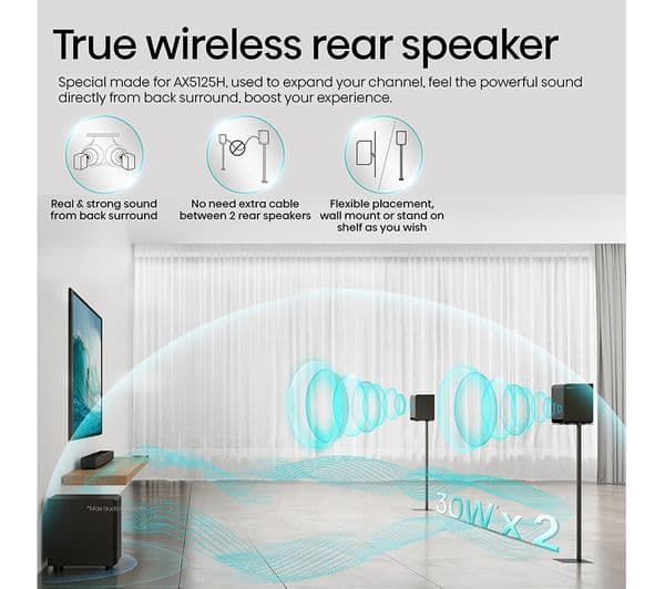 Hisense AX5125H 5.1.2 Wireless Sound Bar with Dolby Atmos DTS Virtual X - Black - Image 8