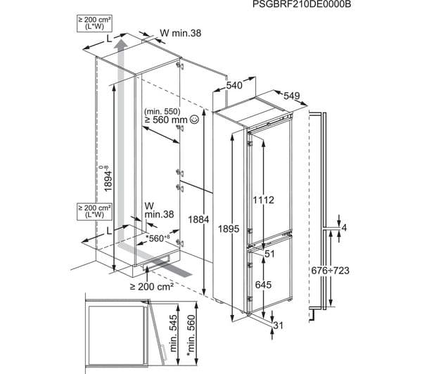 AEG SCE819E5TS Integrated 70/30 Fridge Freezer - Sliding Hinge - Image 5