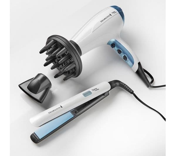 REMINGTON Shine Therapy S8500 Hair Straightener - White & Teal - Image 2