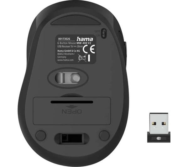 HAMA MW-400 V2 Wireless Optical Mouse - Black - Image 3