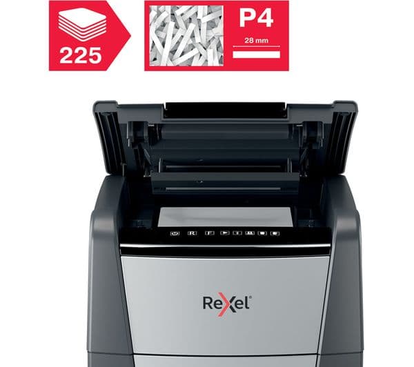 REXEL Optimum AutoFeed+ 225X Cross Cut Paper Shredder - Image 6