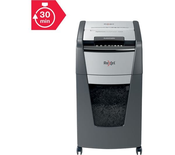 REXEL Optimum AutoFeed+ 225X Cross Cut Paper Shredder - Image 8