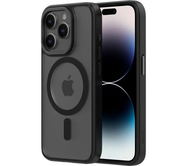 QDOS Hybrid Soft + Snap iPhone 15 Pro Case - Clear & Black - Image 5