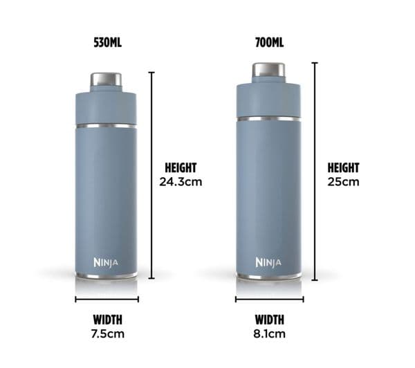 Ninja Thirsti Travel Water Bottle - Black, 530 ml - Image 9