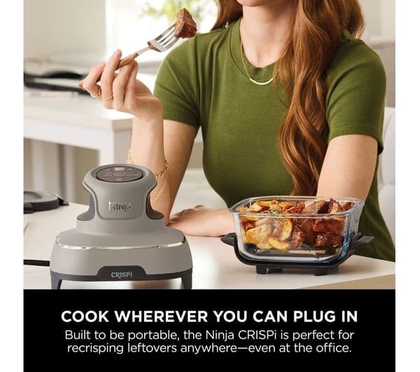 Ninja Crispi FN101UKST 4-in-1 Portable Glass Air Fryer - Stone - Image 4