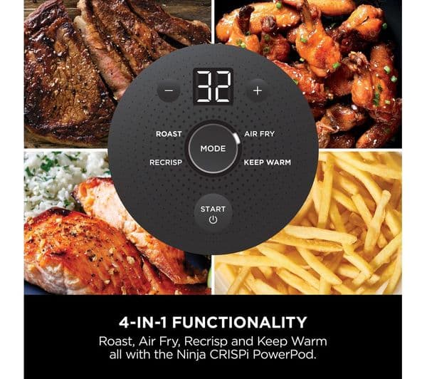 Ninja Crispi FN101UKST 4-in-1 Portable Glass Air Fryer - Stone - Image 6