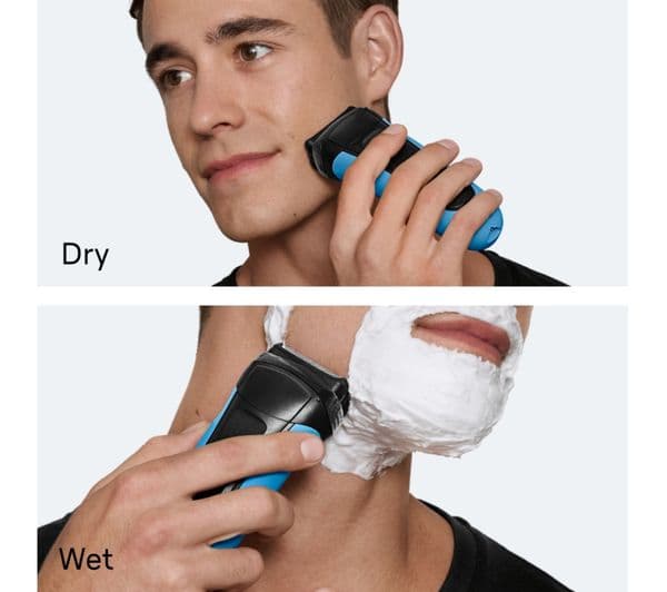 BRAUN Series 3 310s Electric Wet & Dry Shaver - Black & Blue - Image 6