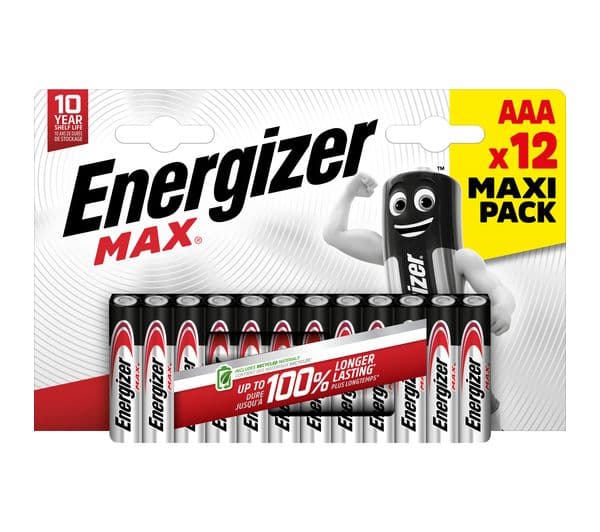 ENERGIZER Max AAA Alkaline Batteries - Pack of 12