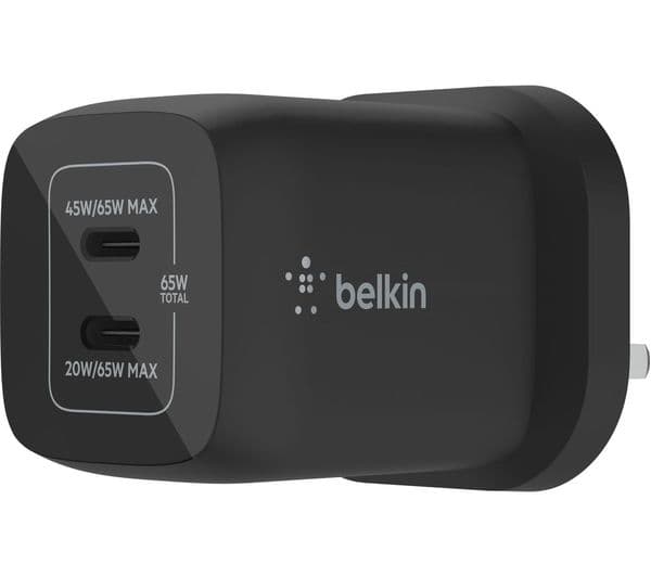 BELKIN 65W Dual USB Type-C Charger Black - Image 1