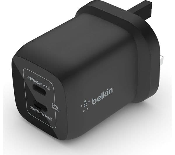 BELKIN 65W Dual USB Type-C Charger Black - Image 4