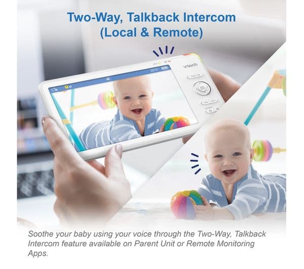 VTECH RM7766HD 7" LCD Screen Smart Video Baby Monitor - White - Image 2