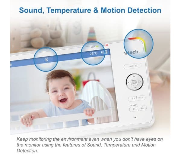 VTECH RM7766HD 7" LCD Screen Smart Video Baby Monitor - White - Image 6