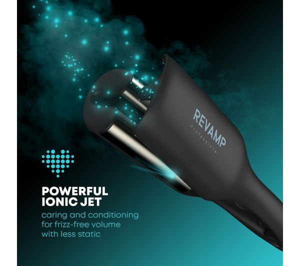 REVAMP 2-in-1 Beach & Volume Professional Ceramic Waver - Black - Image 3