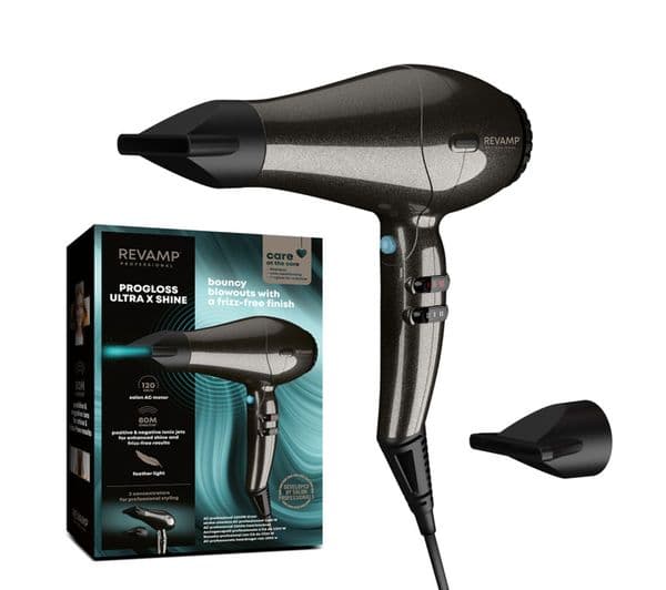 REVAMP Progloss Featherlite Ultra X Shine Hair Dryer - Black - Image 1
