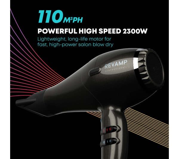 REVAMP Progloss Featherlite Ultra X Shine Hair Dryer - Black - Image 2