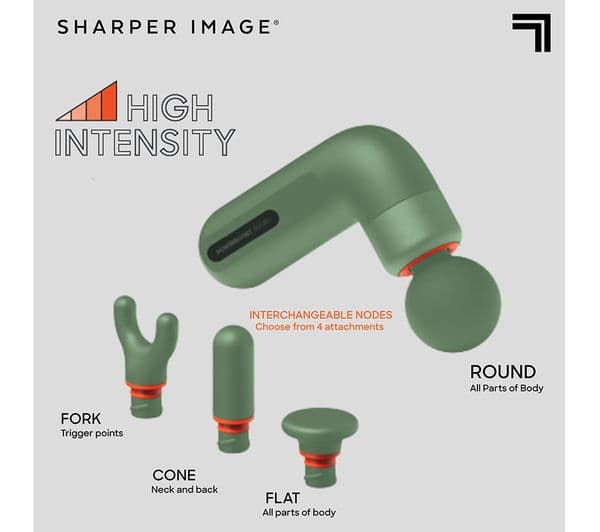 SHARPER IMAGE Power Percussion Move Edge Portable Lite Massage Gun - Green - Image 3