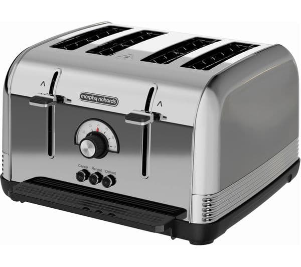 MORPHY RICHARDS Venture Retro 240330 4-Slice Toaster - Polished - Image 1