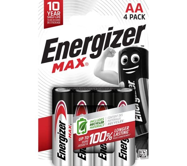 ENERGIZER Max AA Alkaline Batteries - Pack of 4