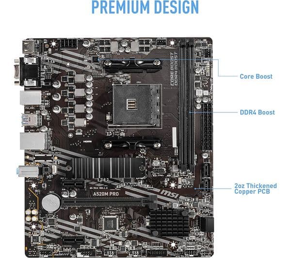MSI PRIME A520M Pro AM4 Motherboard - Image 2