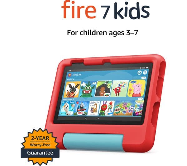 AMAZON Fire 7 Kids (ages 3-7) Tablet (2022) - 16 GB, Red - Image 2