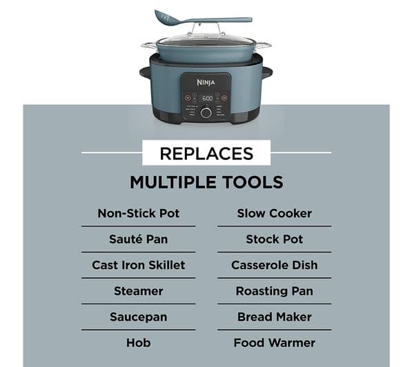 Ninja Foodi PossibleCooker MC1001UK 8-in-1 Slow Cooker - Sea Salt Grey - Image 6