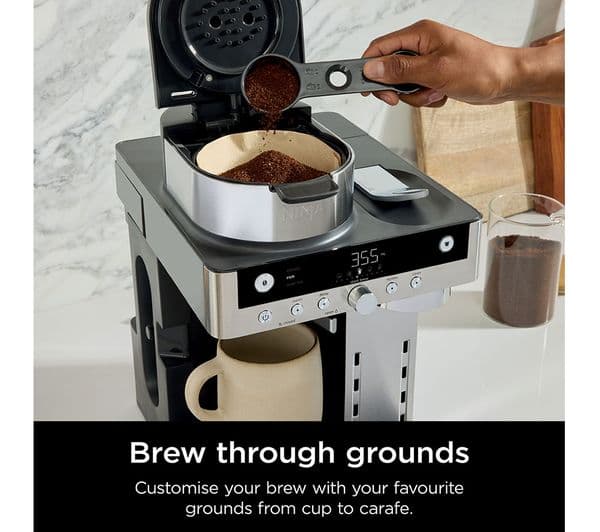 Ninja Prestige DualBrew System CFN802UK Pod & Filter Coffee Machine - Stainless Steel & Black - Image 2