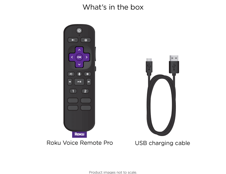 Roku Voice Remote Pro and its USB charging cable