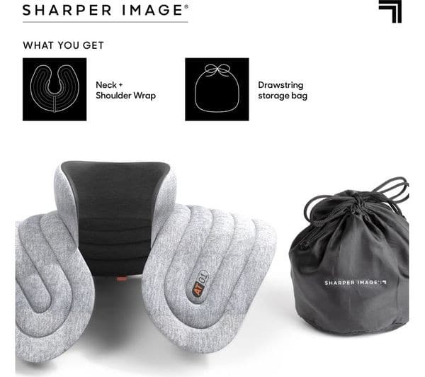 SHARPER IMAGE Neck & Shoulder Heated Wrap - Grey - Image 9