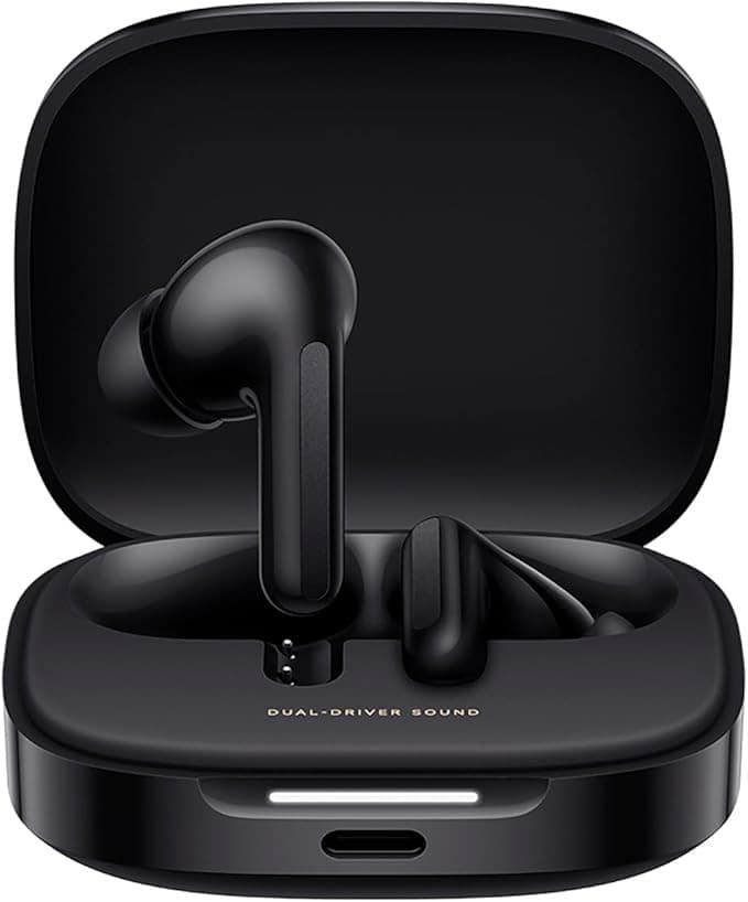 Xiaomi Redmi Buds 6 Wireless In-Ear Earbuds – Dual Drivers, 49dB ANC, 52H Battery, IP54, Night Black - Image 1