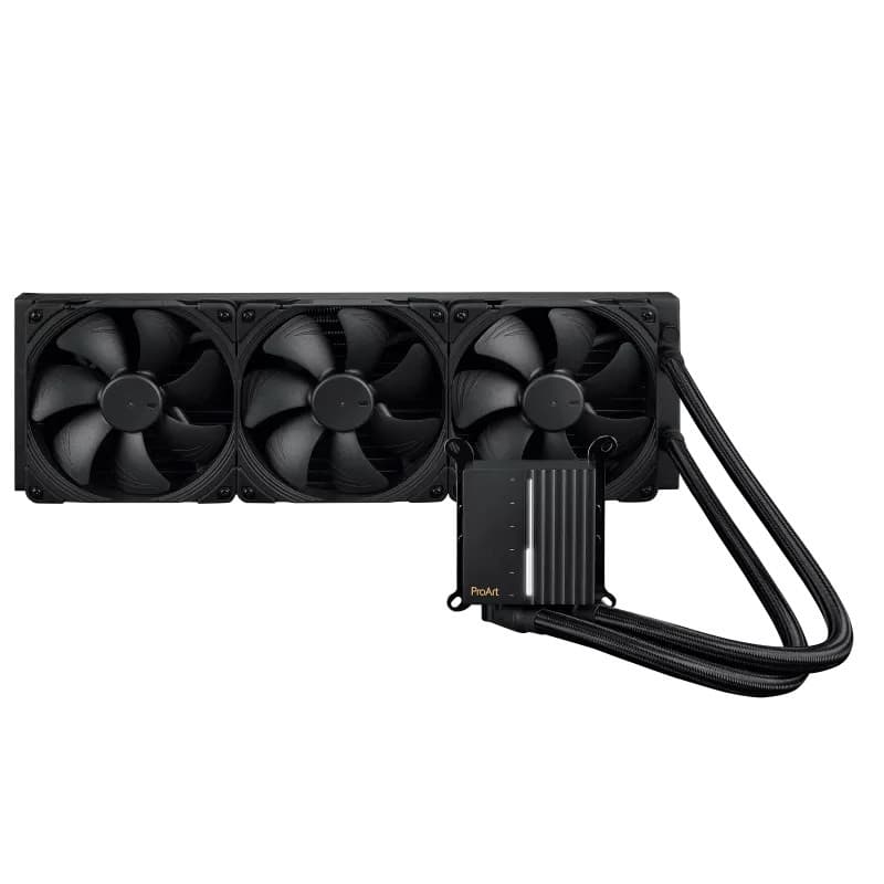 ASUS ProArt LC 420 AIO Liquid CPU Cooler - 420mm Radiator, 3x Noctua NF-A14 industrialPPC-2000 PWM 140mm Fans, Black - Image 1