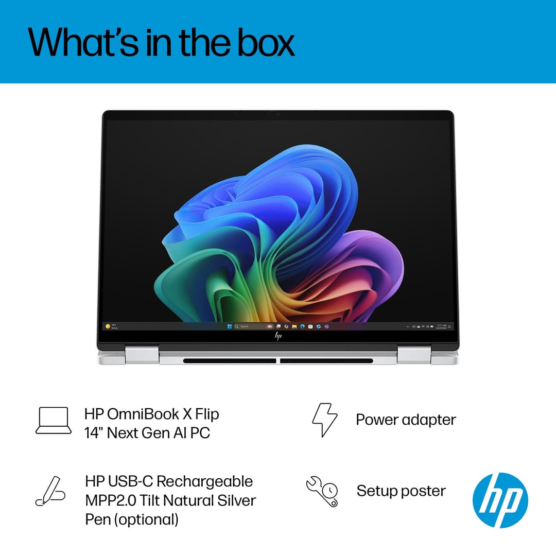 HP OmniBook X FlipNGAI 14-fm0005na Intel® Core Ultra 5 226V 16GB RAM 512GB SSD 14" Touchscreen 2K Windows 11 Home 2-in-1 Copilot+ Laptop - Image 4