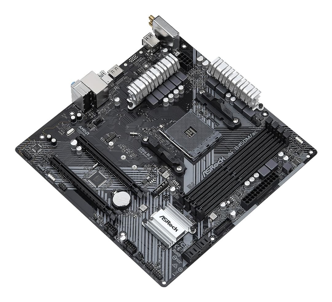 Asrock B450M/ac R2.0 AMD B450 Socket AM4 micro ATX - Image 2
