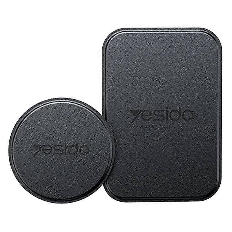 Yesido C207 2-in-1 Magnetic Metal Plate Set (Round + Rectangular) Leather Anti-Scratch 1.5mm Manganese Steel - Black - Image 1