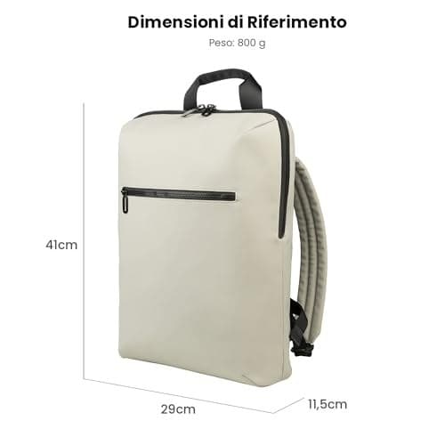 Tucano GOMMO Laptop Backpack 15.6 Inch/MacBook Pro 16 Inch – Waterproof Rubberised Finish, Padded Laptop Compartment, Military Green - Image 5