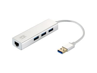 LevelOne USB-0503 Gigabit USB Network Adapter with 3-Port USB 3.0 Hub - Image 1